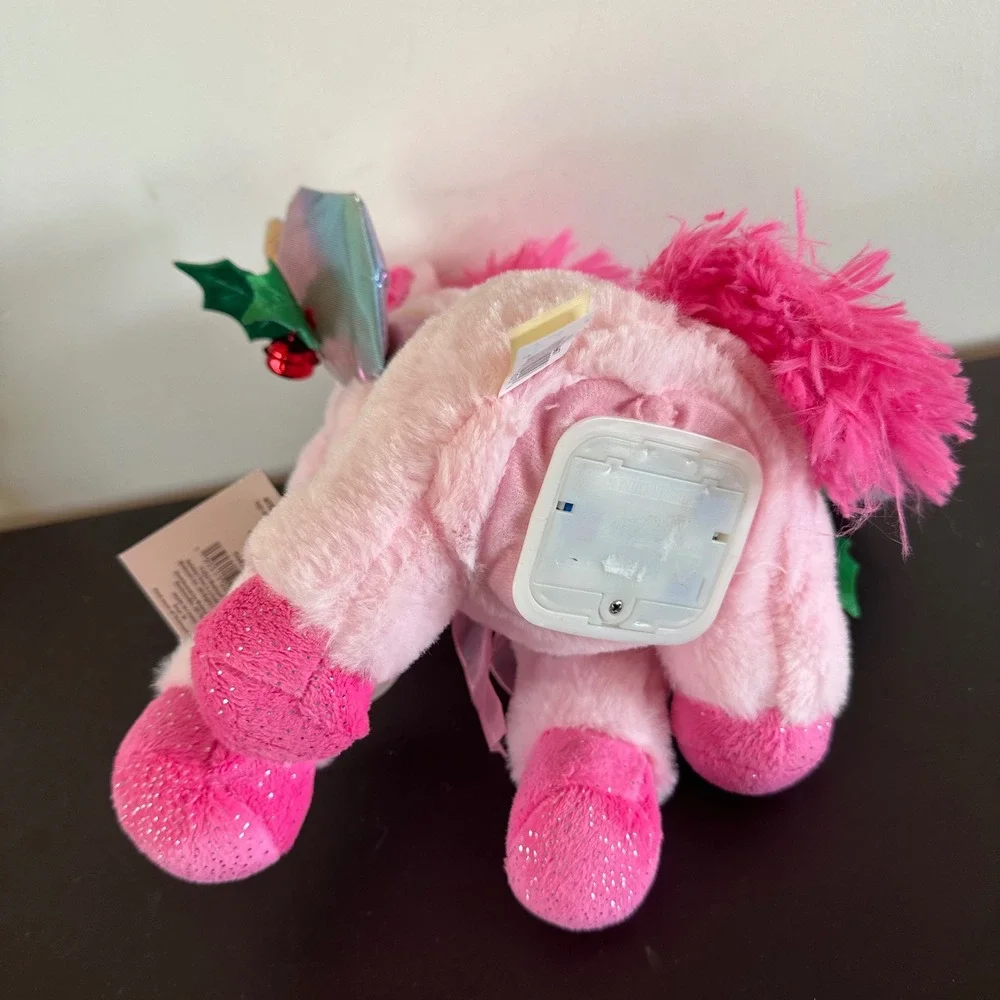 Holiday Time Animated Plush Pink Unicorn Light Up Musical Christmas Toy 11